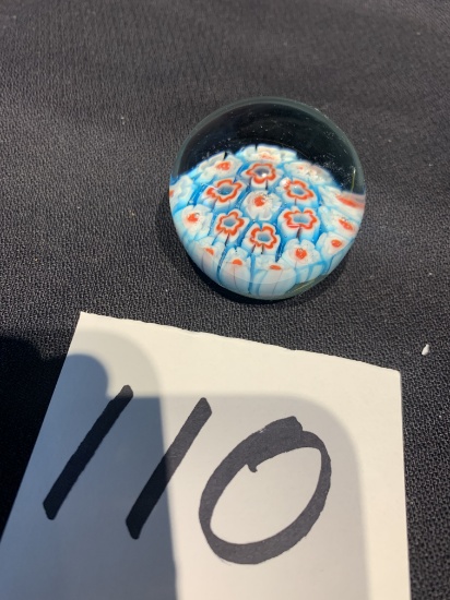 Small Millifori Italian Glass Paper Weight 1 3/4 Diameter