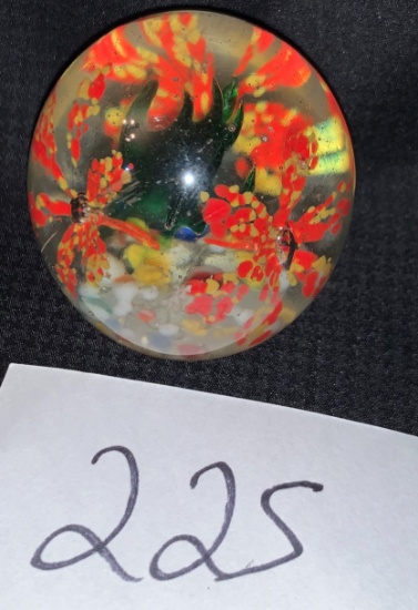 Vintage Art Glass Paperweight 2 1/4" Diameter And 2 1/2" Tall