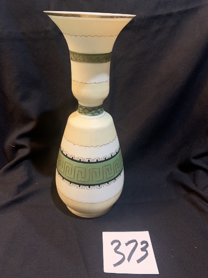 early American ANTIQUE Bristol Glass tall fancy egg shell type vase Excellent Condition 12 1/2" by 5