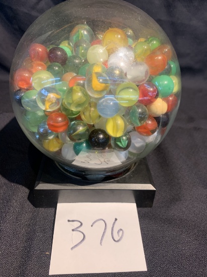 huge LOT OF 400 plus vintage marbles found in Estate including glass case