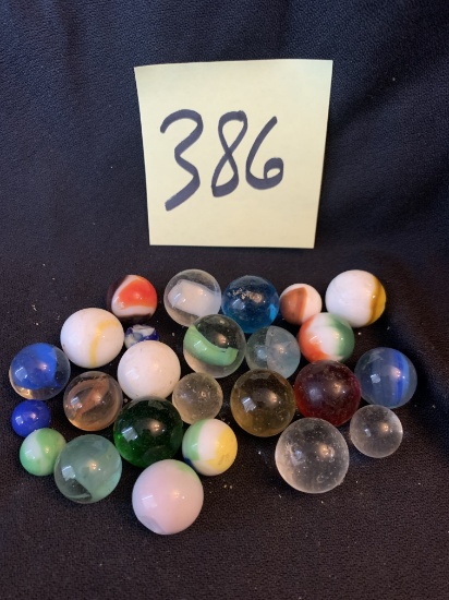lot of 25 vintage marbles mostly SHOOTERS