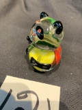 Art Glass Multi Colored Panda Bear Paper Weight 3 In Tall