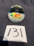 Art Glass Paper Weight With Gords 3 In Diameter
