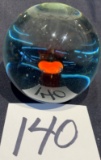 Large Clear Round Paperweight With Red Heart In Center 3 1/4