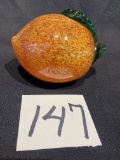 Zimmerman Orange/green Peach Marked Paperweight 4 1/2