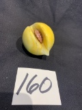 Art Glass Fruit Yellow Peach? Lemon Paperweight 3 3/4