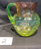 Hobbs, Brockunier & Co. Glass Rubina Vase Polka Dot Optic 9