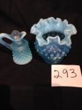 vintage Fenton Blue Opalescent Hobnail 4