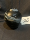 unusual ANTIQUE Art Glass vase signed SWAN SO 5