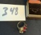 retro HUGE PANETTA mid-century COCKTAIL RING Sterling GOLD Ruby Diamond GILT PRONG SETTING