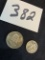 pair of Silver Coins 1893 US Silver Half Dollar Columbian Dollar and 1929 standing liberty Silver Qu