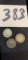 Three silver coins Dimes 1911 1916 and 1916 in very fine condition
