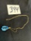 beautiful BLUE TOPAZ 14 K gold necklace