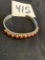 vintage DANIEL MIKE Sterling Silver GORGEOUS oval CORAL Cluster Cuff Bracelet