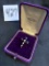 vintage Rose Gold beautiful CROSS pendant with jewels and pearls including Antique original JOHN LEI