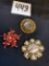 group of Three mid century Art Deco brooch's