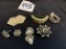 group of 8 beautiful Mid Century Art Deco costume jewelry pieces