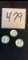 THREE 1964 SILVER Kennedy Half Dollar Coins in very good condition