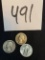 THREE 1930s SILVER Quarter US Coins