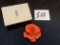 Beautiful Mid-Century Flower Brooch in vintage Weichmann's Saginaw Michigan box