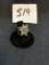 unusual antique Sterling ring with 6 sided star and jewels