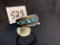 rare antique STERLING Turquoise Navajo Bracelet Cuff signed A Sterling 28 grams