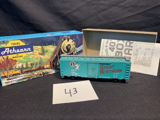 Vintage Great Northern Athearn Ho Scale Model Train Box Car Nos