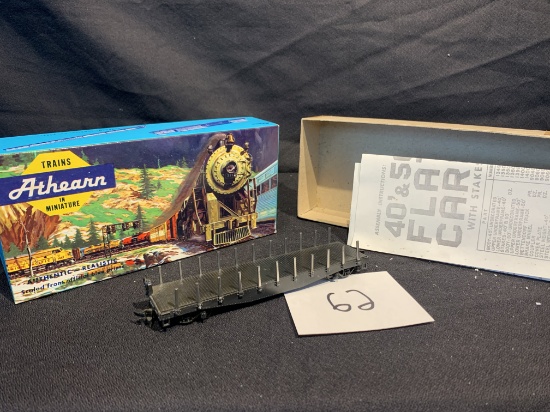 Vintage Athearn 40 Ft Flat Car Undecorated Ho Scale Model Train Nos