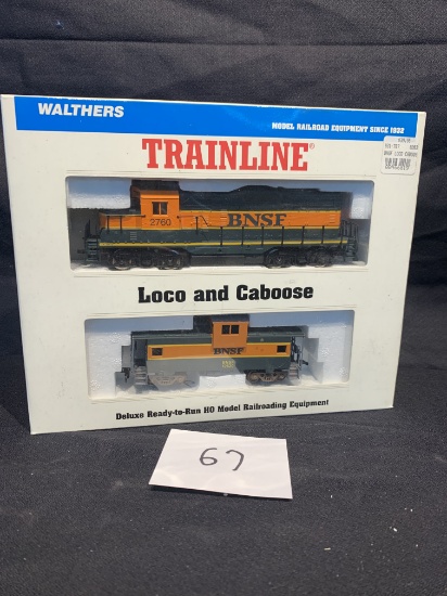 Walthers Trainline Bnsf Locomotive And Caboose 2760 Nos Ho Scale