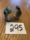 vintage original antique SOUTHWESTERN TURQUOISE stone STERLING Cuff Bracelet 75 grams almost 3