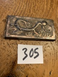 19th century TIENTSIN CHUNG FA SILVER STORE PURE SILVER GOODS solid sterling case cigarette? 168 gra