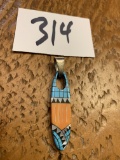 STERLING Southwest Navajo TURQUOIS Charm