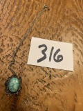 vintage Turquoise Sterling victorian necklace BEAUTIFUL!