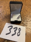 Sterling Silver Gen. Amethyst Semi-Hoop Earrings/Post in box