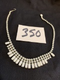 Mid-Century ALBERT WEISS beautiful WHITE stone choker type 1950s necklace