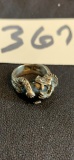 stunning RING Brutalist antique MATEO 950 Sterling Platinum?  Mexico