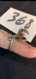 vintage STERLING Cat SNUFF Pill POISON ring