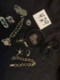 group of vintage Jewelry items Necklaces and 1 military piece