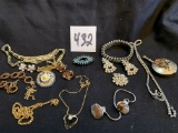 large group of Mid Century Costume Jewelry Brooch's Necklaces Monet etc…