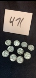 group of TEN early 1900s MERCURY SILVER DIMES 1915 1917 1919 etc…