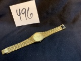 vintage OLEG CASSINI gold nugget Mid Century watch