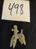 vintage POODLE dog art deco brooch pin