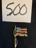 vintage AMERICAN FLAG BROOCH Art Deco pin