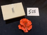 Beautiful Mid-Century Flower Brooch in vintage Weichmann's Saginaw Michigan box