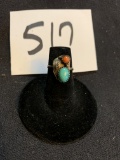 antique Southwest Turquoise & Sterling small ring