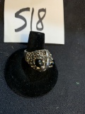 unusual large STERLING .925 ring large bug eyes? 12 grams