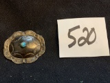 Sterling & Turquoise antique buckle 14 grams