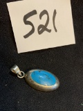 large Sterling Turquoise charm 14 grams