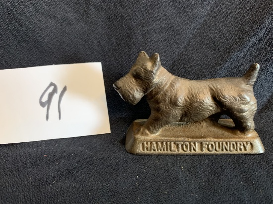 Hamilton Foundry Quality Castings Scottie Dog Antique Heavy Brass/bronze Paperweight