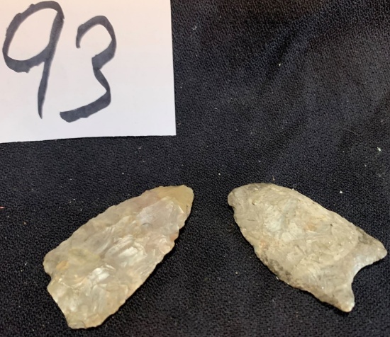 CLOVIS Arrowhead Pair Of Authentic Michigan Found Arrowheads